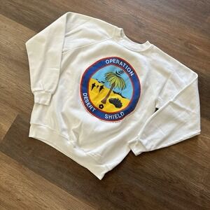 VTG‎ 1990 Operation Desert Shield Military Crewneck Sz L Pursuit Of Peace
